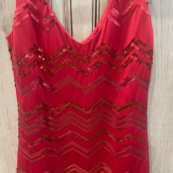 Profile Red Sequin Party Dress Size S - Picture 2 of 2